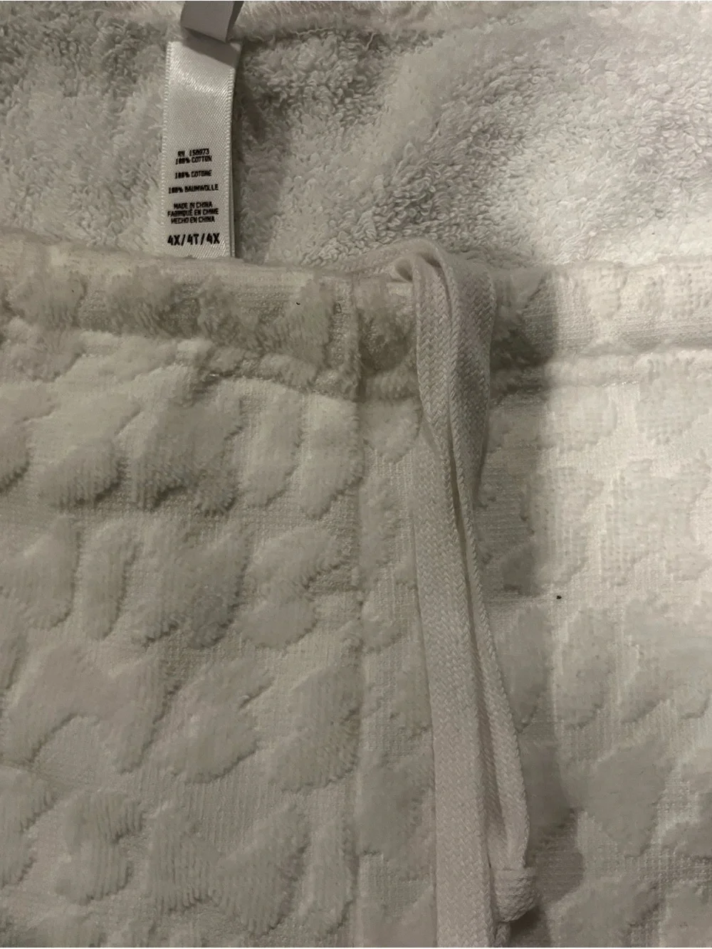 SKIMS White Textured TERRY cloth LOGO Swim Coverup SHORTS, Sz 4X, ORIG $99+ DEAL